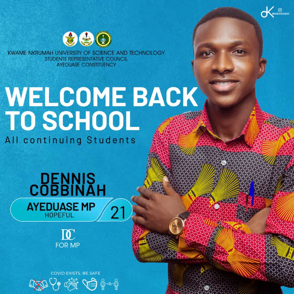 CobDennis28's tweet photo. As we start a new semester I wanna welcome you back to school safely 🤩.
Please let’s do our best to start well and it shall be of great benefit to us in the long run 🤩
@KNUSTGH @Political_KNUST @src_parliament 
#AyeduaseMpHopeful21’
#TakingActionGettingResults
#AyeduaseInFocus https://t.co/1BlQo7rTD8