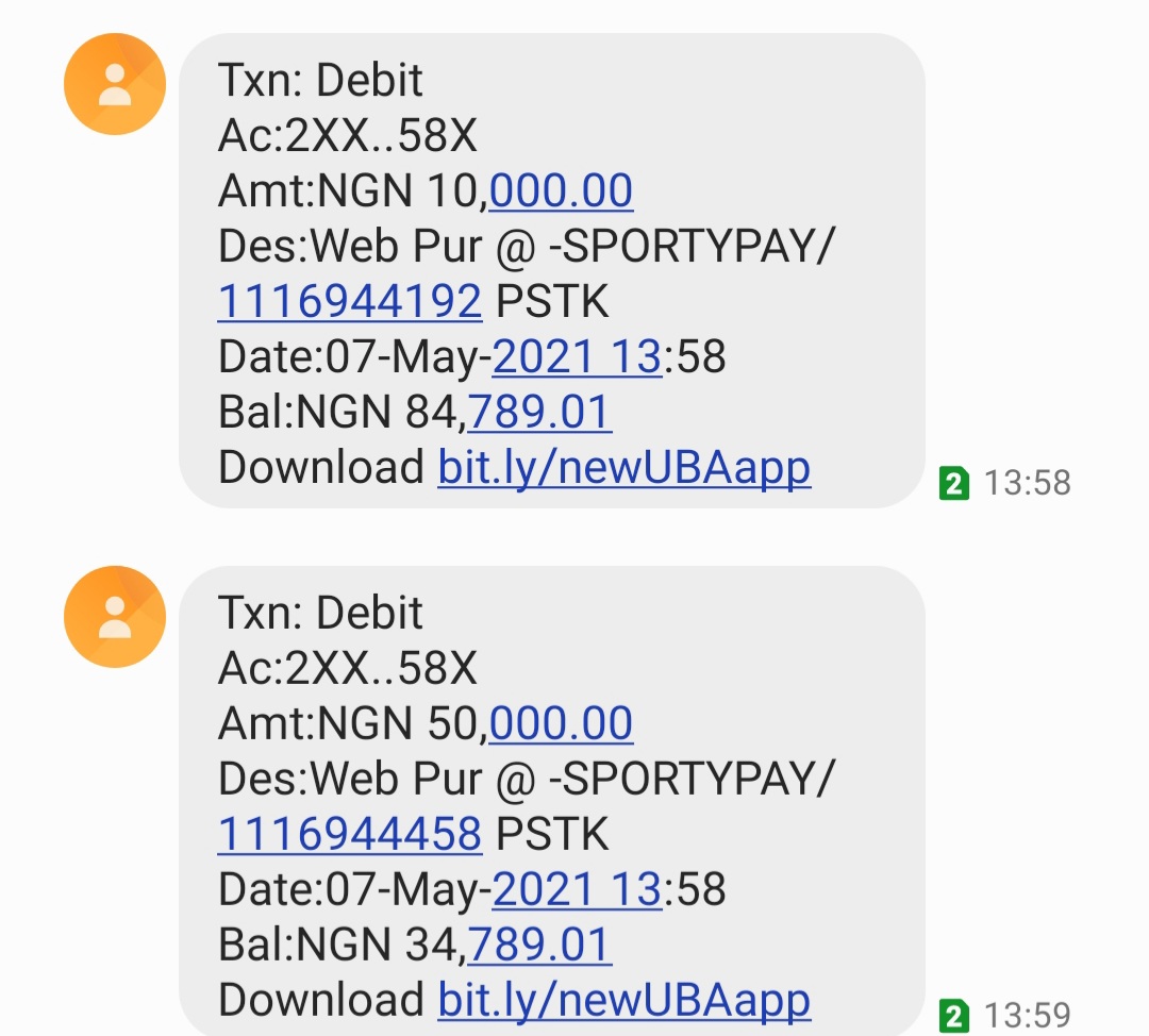 Hello <a href="/UBACares/">UBACFC</a> I sent a DM  about getting a total debit 60000 without authorizing it and I'd like the money returned as its for a customers. The debit was from sportypay and i have nothing to do them. <a href="/cenbank/">Central Bank of Nigeria</a> please help.