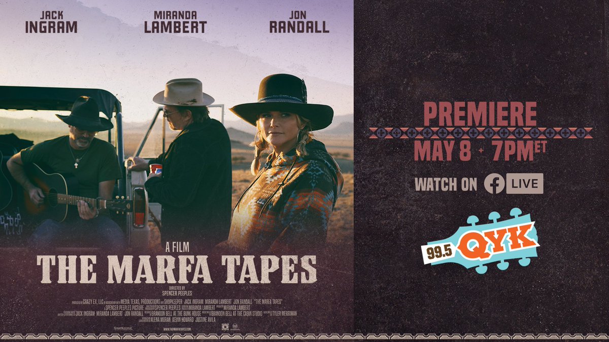 995QYK's tweet image. Set a reminder to tune in TONIGHT on our Facebook page! 995qyk.com/event/the-marf… #TheMarfaTapes #MirandaLambert #JackIngram #JonRandall