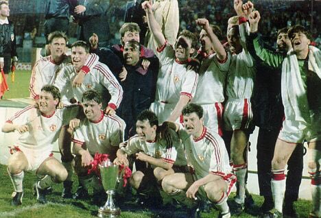 1990-91 Manchester United 2-1 Barcelona. The best achievement in association football as  @JayMotty says. Probably the best round the keeper goal I’ve ever seen.