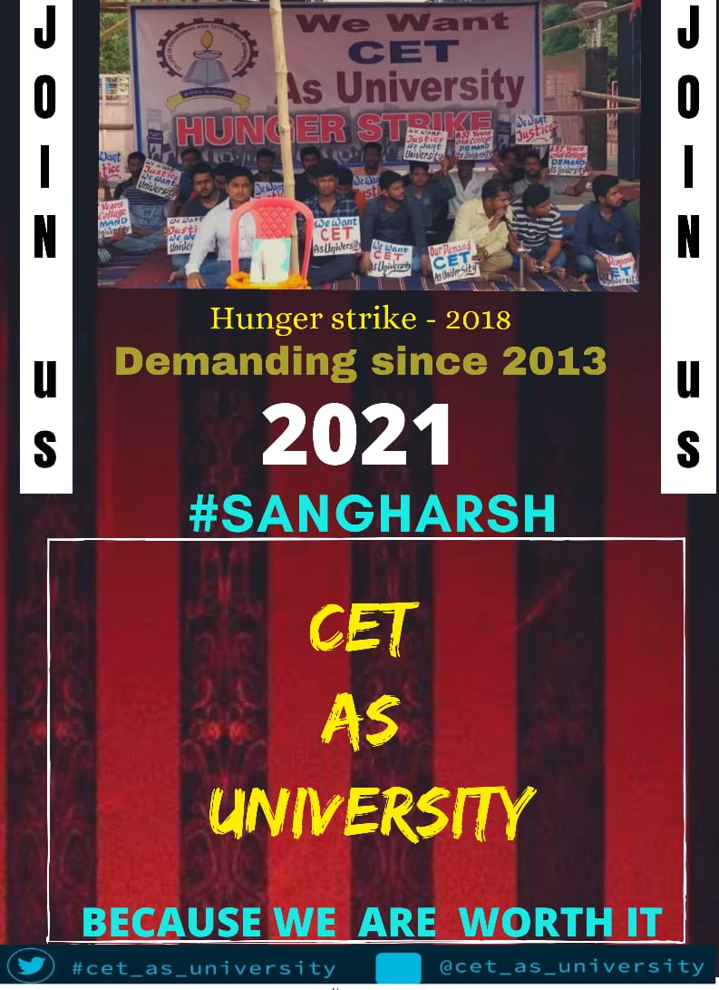 SATTWIK_PATRA07's tweet photo. Our demand hasn't been fulfilled since 2013. We hope that this time government heeds to our plea and takes necessary action.
#SANGHARSH 
#cet_as_university 
@CMO_Odisha @Naveen_Odisha https://t.co/ewcR575TKW