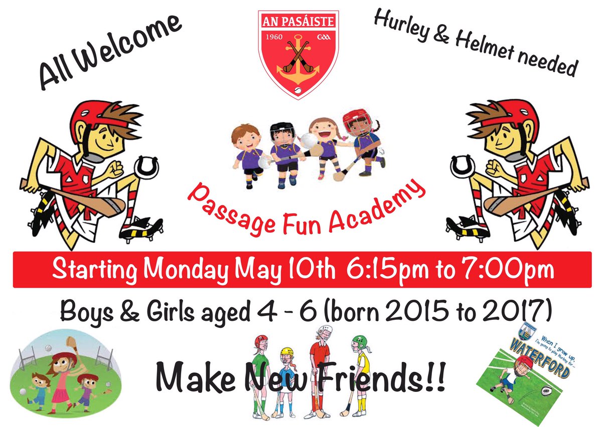 Our Fun Academy for children 4-6yrs is startling on Monday next 10th May 6.15pm-7pm. 🔴⚪️ #GAA