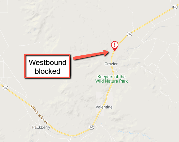ArizonaDOT's tweet photo. State Route 66 near Crozier at milepost 89: A crash is blocking the westbound lanes, but both directions of traffic are getting through in the eastbound lanes.
#aztraffic #SR66
Check your route before you head out with the AZ 511 and ADOT Alerts apps: https://t.co/ec4HcDH10L https://t.co/QrDujHqXad