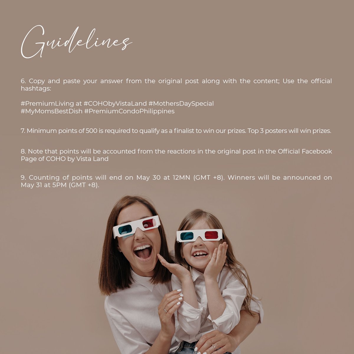 coho_official's tweet photo. 𝗥𝗘𝗚𝗜𝗦𝗧𝗥𝗔𝗧𝗜𝗢𝗡 𝗜𝗦 𝗘𝗫𝗧𝗘𝗡𝗗𝗘𝗗!

Fill out the registration form and upload a photo of your mom’s best dish 𝘂𝗻𝘁𝗶𝗹 𝗠𝗔𝗬 𝟭𝟬 (𝟭𝟮 𝗠𝗡) at https://t.co/UYlB3MQLZP

https://t.co/atoD1UUzJ2

#PremiumLiving at #COHObyVistaLand #MothersDaySpecial https://t.co/whFg2oqgYt