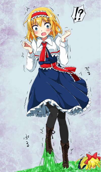 とりもちトラップに引っかかったアリス・マーガトロイド依頼絵です。#粘着拘束 