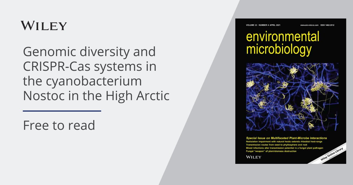 Wiley Microbiology (@wileymicrobio) on Twitter photo This study by <a href="/AnneDJungblut/">Anne</a> <a href="/fredericraymond/">Frédéric Raymond</a> & team includes the analysis of Nostoc collected during the British Arctic Expedition, 1875-76.
Access it for free in Environmental Microbiology: ow.ly/f32s50EH1mc
#CRISPR @SfAMtweets <a href="/KennethTimmis/">Kenneth Timmis</a> This study by <a href="/AnneDJungblut/">Anne</a> <a href="/fredericraymond/">Frédéric Raymond</a> & team includes the analysis of Nostoc collected during the British Arctic Expedition, 1875-76.
Access it for free in Environmental Microbiology: ow.ly/f32s50EH1mc
#CRISPR @SfAMtweets <a href="/KennethTimmis/">Kenneth Timmis</a>