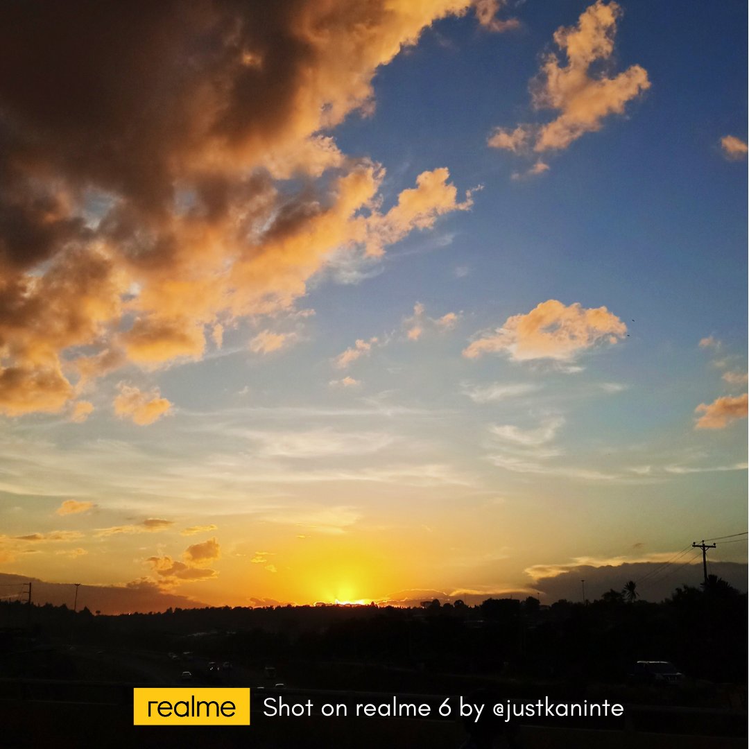 realmeKenya's tweet image. Documenting golden sunsets on #realme6 64MP #AIQuadCamera.

Get realme 6 on :bit.ly/3woN7ny

📷:@JustKaninte

#DareToLeap #realme6  #ShotOnrealme #realme #realmeKenya