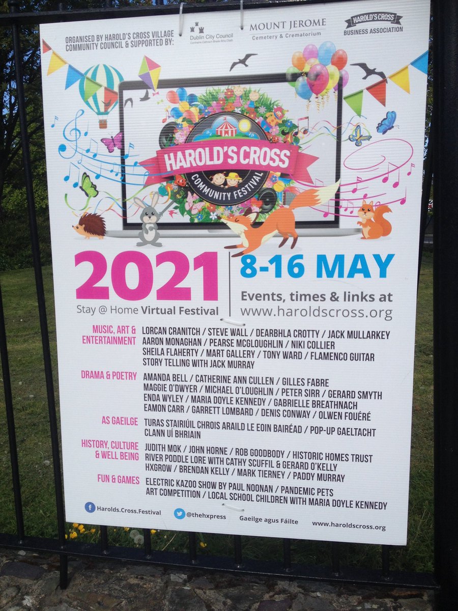 This wonderful festival begins today and you don't have to miss it. haroldscross.org Sensational line-up of talent in the "village". Thrilled our short film drama CúChulainn Awakes gets screened on Tuesday evening 🙂