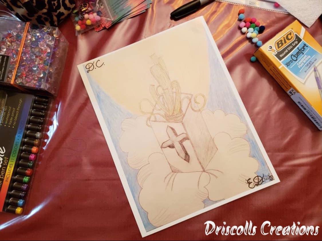 dcart93's tweet photo. Presenting my Catholic inspired piece, called "Palm in a Vase"! #drawing #print #prismacolor #art #artist #writer #jewelrymaker #creative #aspiringcosplaymodel #aspiringentrepreneur #colorful #catholic #christian #cross #palms #vase #heavenly #etsy #squarespace https://t.co/w6ZrIoGNwt