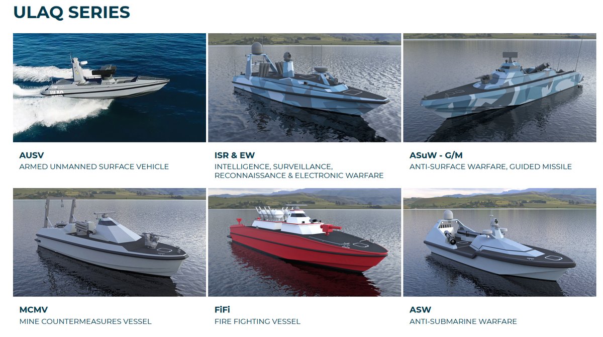 Various armed unmanned surface vehicles (AUSVs) of the ULAQ series are under development which will cover different operational requirements of the #TurkishNavy. ULAQ is developed by @ARESShipyard and @MeteksanSavunma.