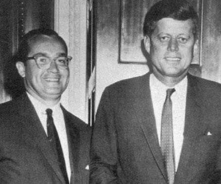 May 8, 1961: As the reception for Alan Shepard at the White House is breaking up, JFK asks FCC Commissioner Newton Minow if he should bring Shepard to the National Association of Broadcasters conference underway at the Sheraton Park Hotel. Minow thinks it’s a wonderful idea. 1/4