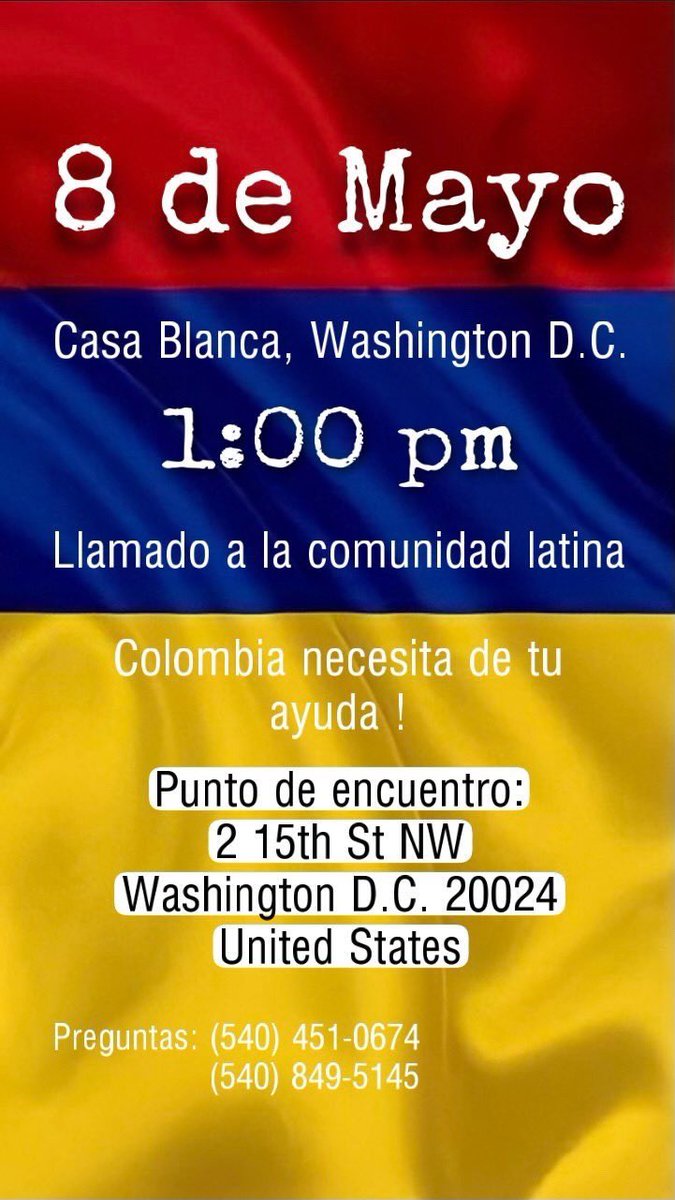 Sin1intencion's tweet image. ES HOY!! Si señores, que Washington se prepare porque vamos con toda !! #ParoNacional8M #ParoNacional #SOSColombia