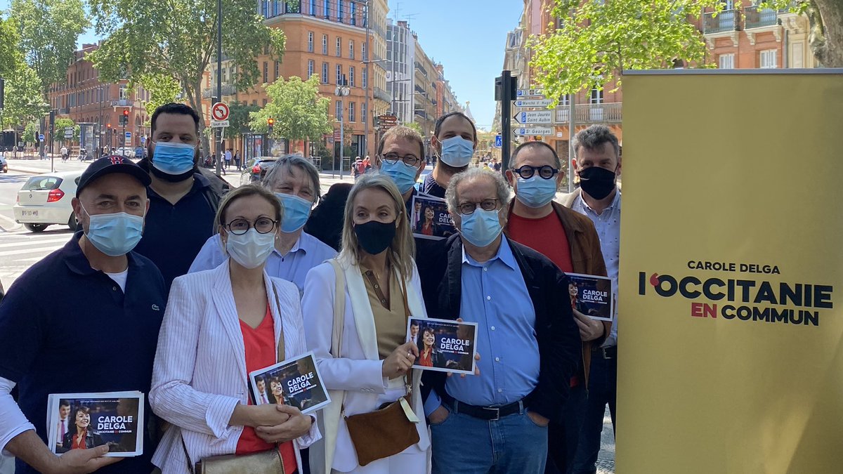 La_REC_'s tweet photo. ☀️Ce matin les équipes de l’@OccEnCommun étaient à votre rencontre à #Toulouse #Narbonne #Albi #Montauban et partout dans en #Occitanie pour présenter le mouvement solidaire, écologiste &amp; citoyen autour de @CaroleDelga aux élections régionales des 20 et 27 juin ! #AvecCaroleDelga https://t.co/Iu2a2kTQg7