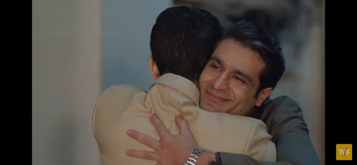 SumanAcademy's tweet photo. That hug, those lines. 
“Sandeep Bhaiya” ❤️🤝❤️

#tvfaspirants https://t.co/0rhM7fmSQd