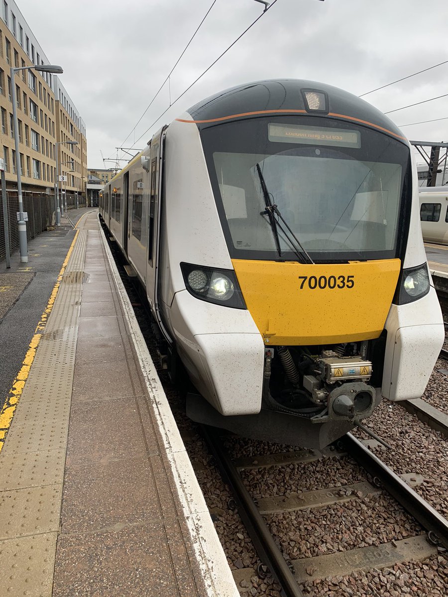 TrainDriverGTR's tweet image. Miserable day! But we are here!! #traindriver #class700 #railway #railwayfamily