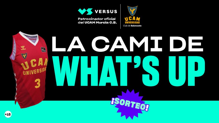 UCAMMurcia's tweet photo. 𝗦𝗢𝗥𝗧𝗘𝗢 

🎽 ¡Regalamos la camiseta oficial firmada por @WassupWebb!

☑️ Sigue a @VERSUSapuestas y @UCAMMurcia

🔁 RT + LIKE ♥️

👤 Menciona a una persona

ℹ️ ¡Cuántos más amig@s menciones, más posibilidades de ganar!

🔞 Solo https://t.co/vJdQL1sqx3
