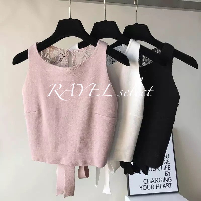 rayelselect's tweet photo. Back lace knit

color：APRICOT/WHITE/BLACK/PINK/BRICK RED

size:バスト76〜84cm長さ34cm

 トップのURLから購入頂けます🥰  #RAYEL #セレクトショップ #レイエルセレクトショップ #トップス #ワンピース #韓国ファッション #韓国 #アクセサリー #お洒落さんと繋がりたい #春服 #置き画倶楽部 https://t.co/qsNOxHNSnr