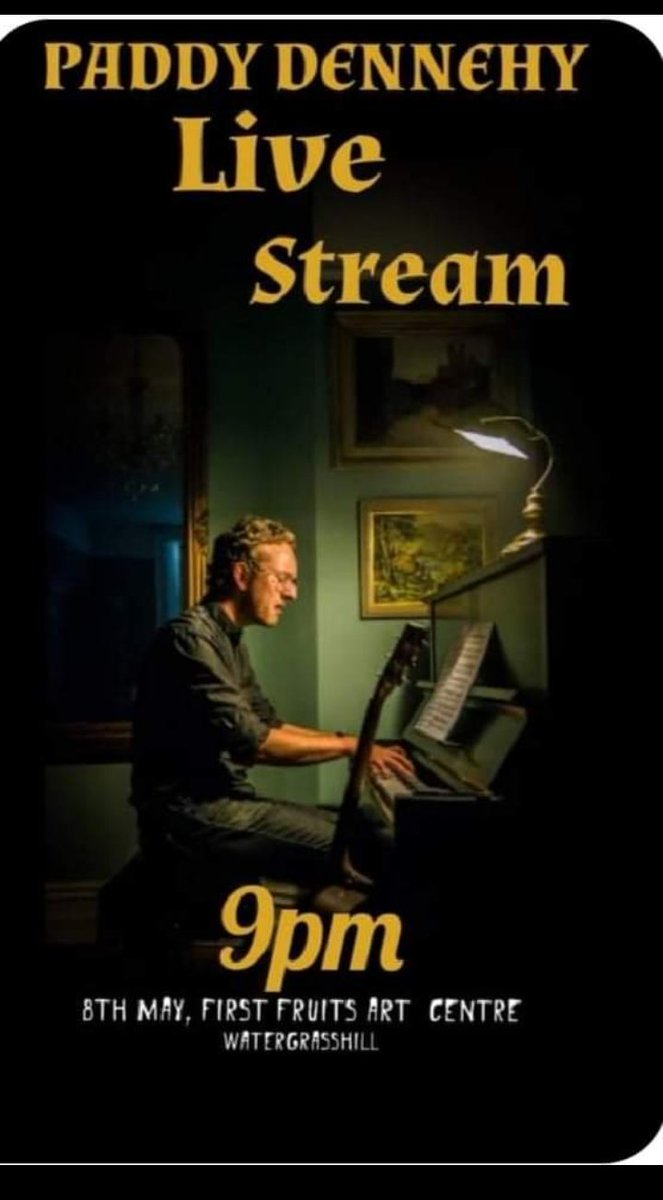 Tonight - @Paddy_Dennehy #livestream from First Fruits Arts Centre. Free to view. All donations in aid of the Danu Project supporting pregnant mothers and newborn children in direct provision.