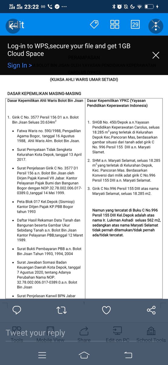 chairulachir's tweet photo. @Santoso09579056 @_TNIAL_ @jokowi Ini bukti kepemilikan tanah girik bolot bin jisan dan yayasan..
Gimana @corbuzier adu data kepemilikan disiarkan terbuka agar mafia yg bekerja dalam senyap tak lagi leluasa dan pembisik yg nakut2in pak @jokowi  juga bisa bungkam

@mohmahfudmd
@Santoso09579056
@niatakusumah https://t.co/ZLwc15AqN2