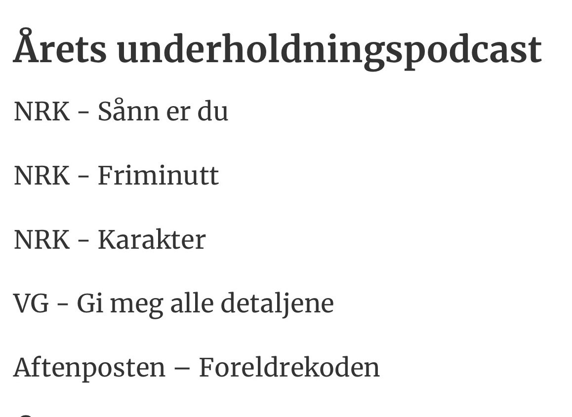 Vi er nominert til pris! Whoop #medieprisene