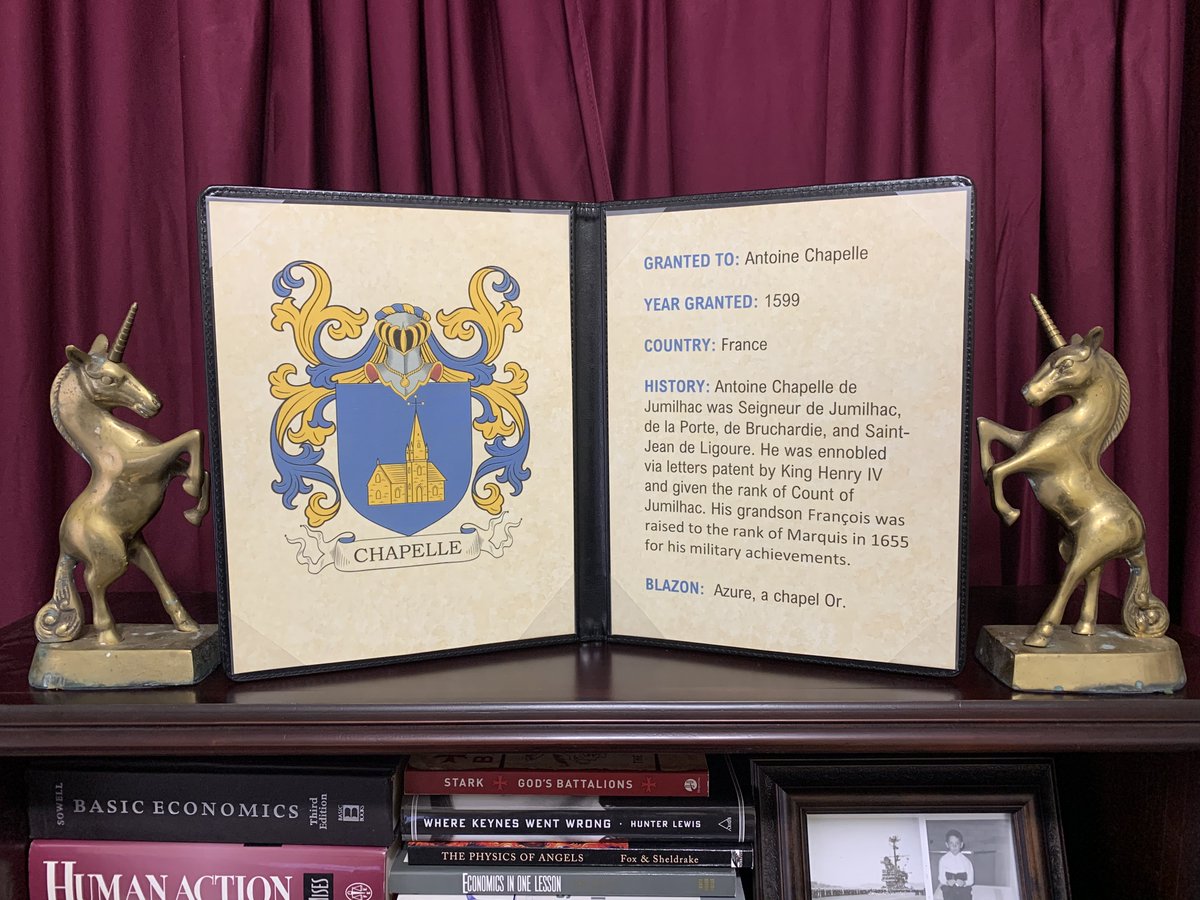 RHeraldry's tweet image. etsy.com/listing/100106…

Antoine #Chapelle de #Jumilhac was Seigneur de Jumilhac, de la Porte, de Bruchardie, and Saint-Jean de Ligoure. He was ennobled via letters patent by King Henry IV and given the rank of Count of Jumilhac.

#blason #heraldry #ancesty #familycrest #surnames