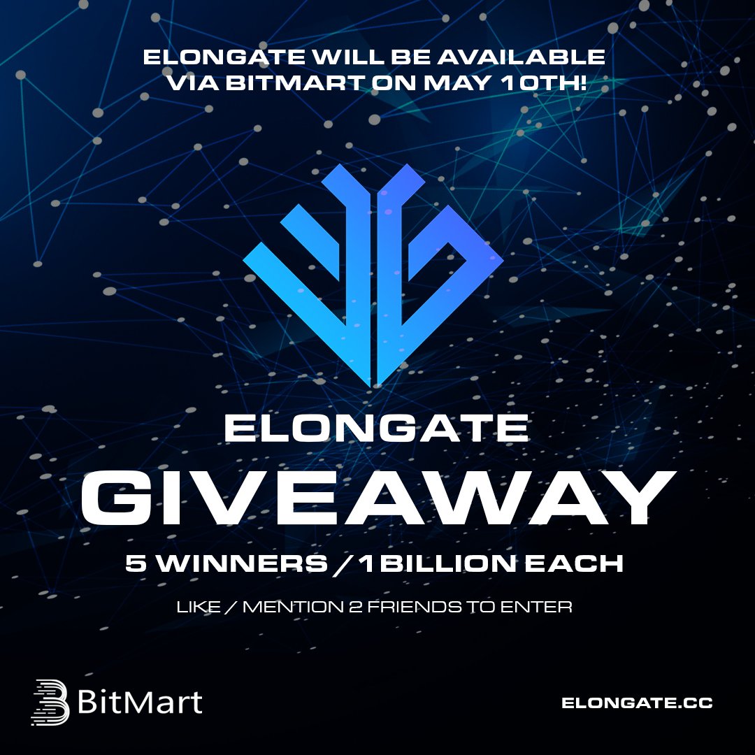 EG_Ecosystem's tweet image. GIVEAWAY TIME! 🔥🔥🔥

To celebrate our @BitMartExchange listing we will be giving away 1 Billion ELONGATE tokens to 5 people.

To join:
Like this post
Reply by tagging two or more friends

Winners will be announced on our AMA stream on Tuesday 11th May! 🎉🎉🎉