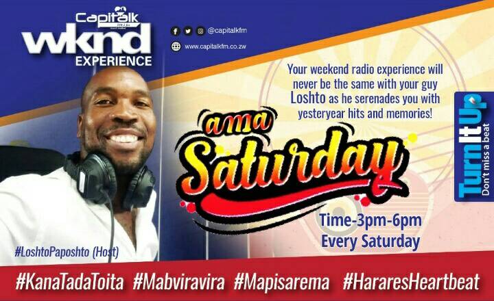 capitalkfm's tweet photo. Ama Saturday!!ππ₯π―
Get ready to be entertained with Loshto paPoshto! @StoroLoston
#TuneIn
#CapitalkWeekend
#GoodVibesOnly
#HararesHeartBeat https://t.co/lim1TiqdAf