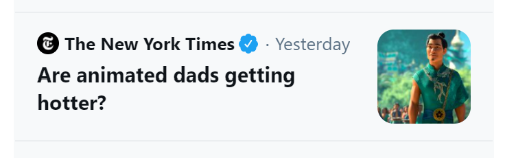 I mean come on. We're all thinking it. 😂

#twitter 
#newyorktimes 
#newsvalues
#hotdads