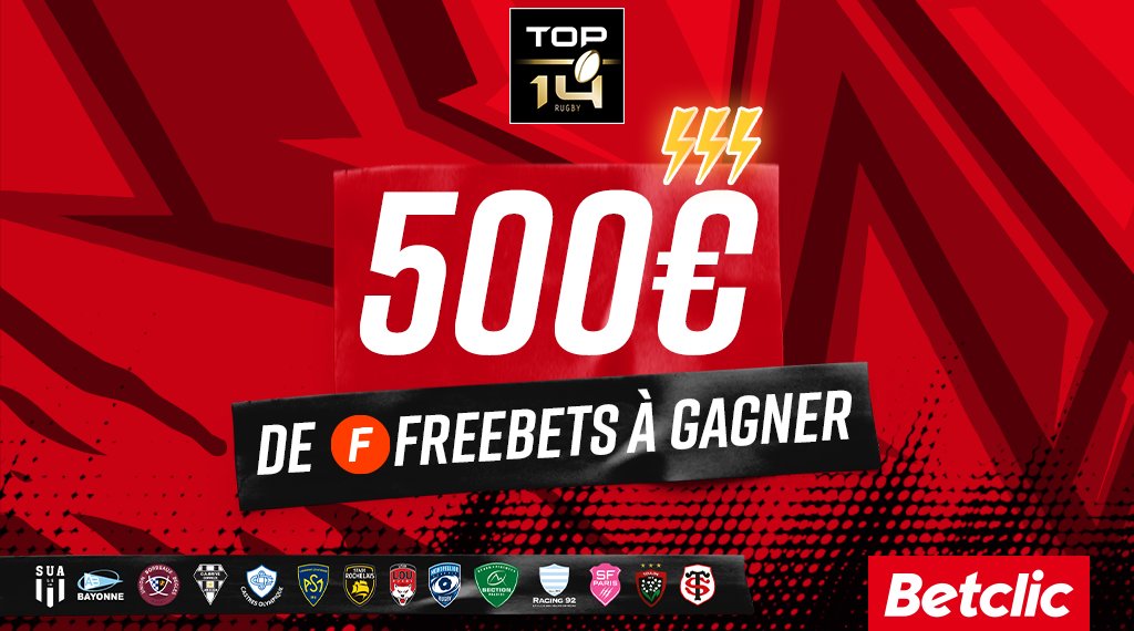 Betclic 🔞 (@betclic) on Twitter photo 🏉 Un beau programme <a href="/top14rugby/">TOP 14 Rugby</a> aujourd'hui... On a envie de vous régaler 🔥
10 x 50€ de Freebets à gagner 🤑
👉 RT + #BetclicTop14 pour participer ! 🏉 Un beau programme <a href="/top14rugby/">TOP 14 Rugby</a> aujourd'hui... On a envie de vous régaler 🔥
10 x 50€ de Freebets à gagner 🤑
👉 RT + #BetclicTop14 pour participer !