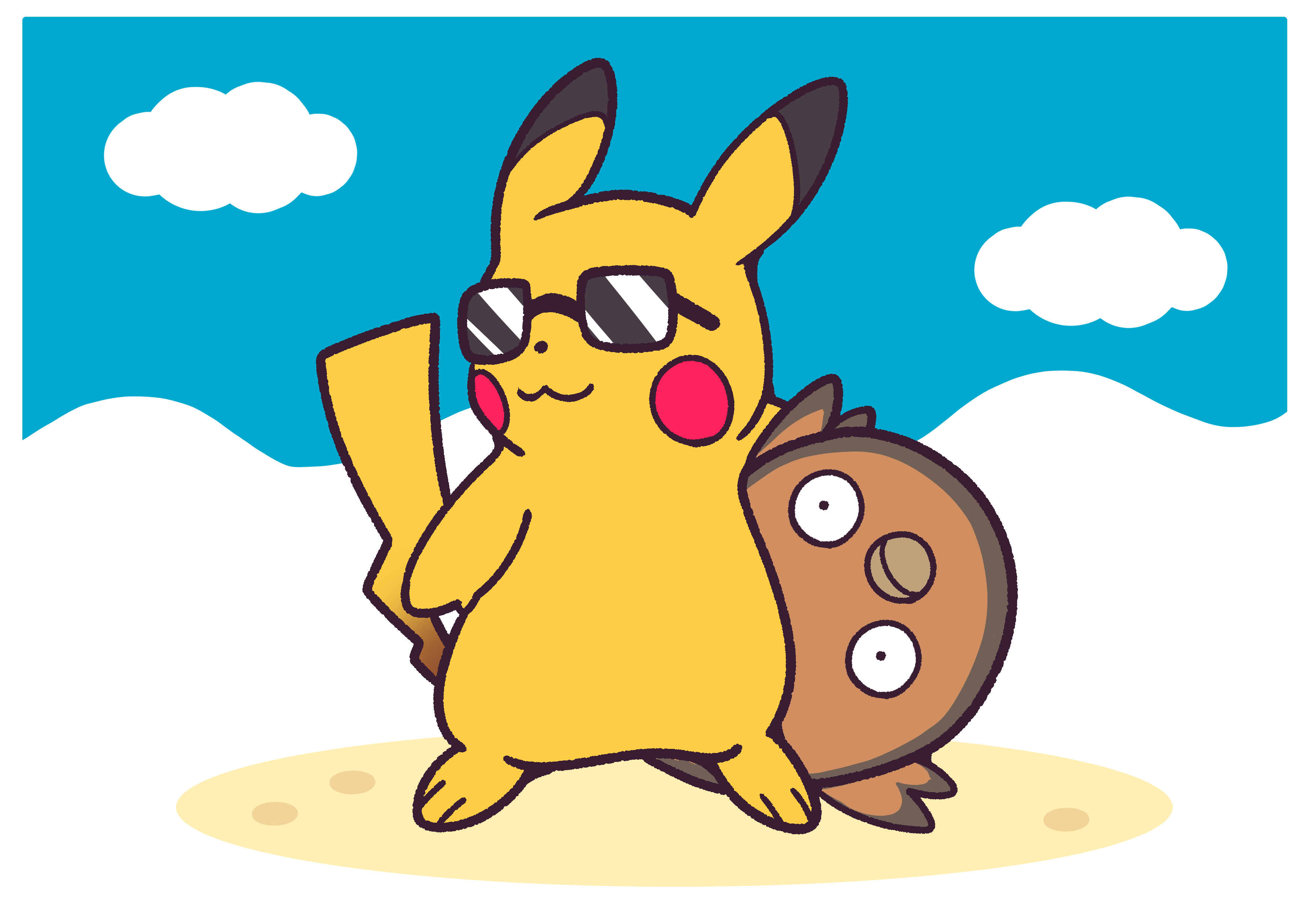フキダシコットン 1日1枚 マッギョ乗りピカチュウ ポケモン Pokemon イラスト ポケモンスナップ T Co Db7rksjkkl Twitter