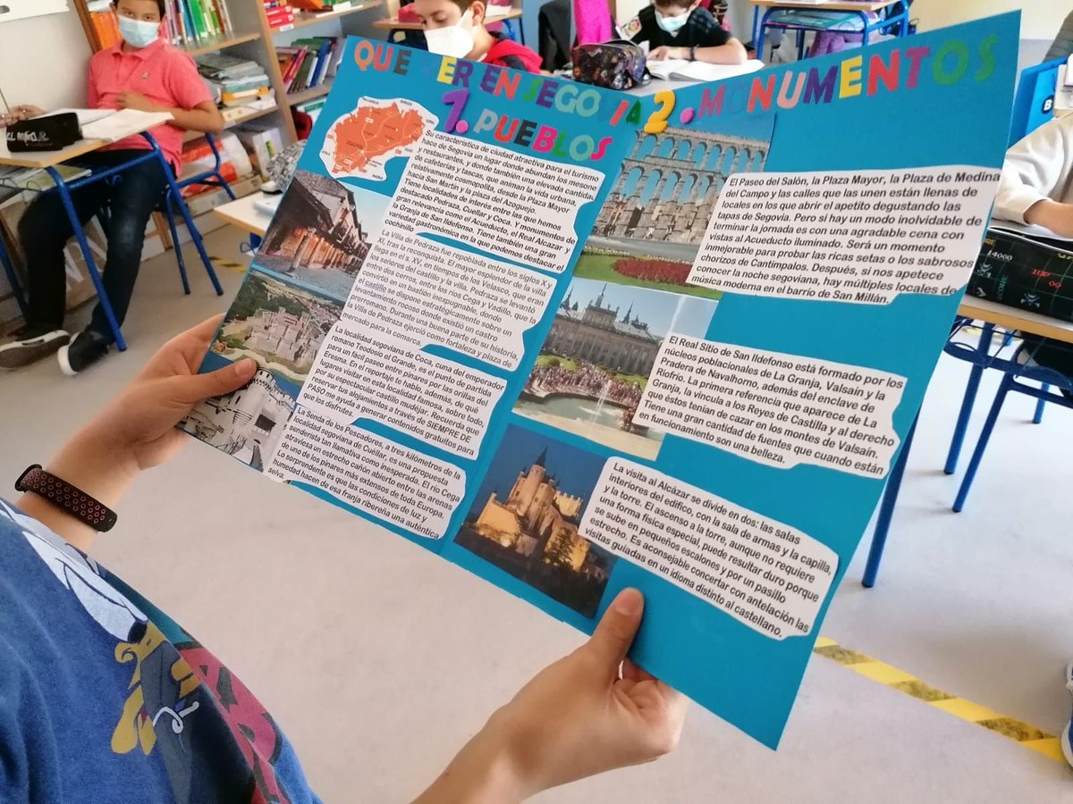 Las clases de 5° han trabajado la provincia de Segovia, reflejando su patrimonio cultural y gastronómico   y elaborando distintos folletos turísticos, haciendo lecturas sobre el mundo encantado de Castilla y León y un trivial de toda la comunidad <a href="/cfievalladolid/">CFIE VALLADOLID</a> #diacomunidad