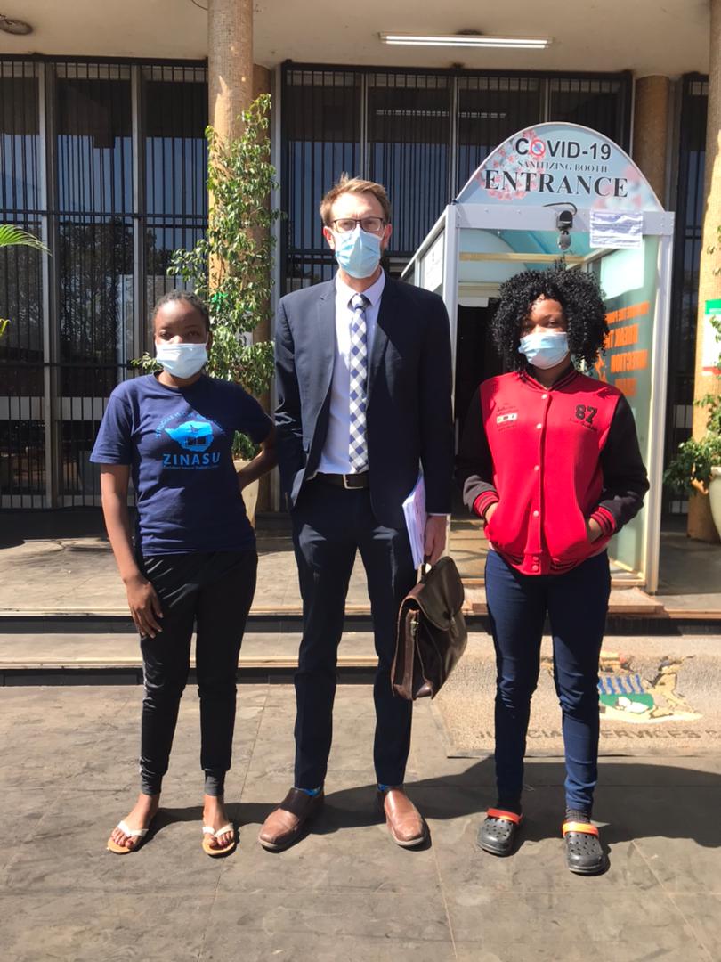 Zinasuzim's tweet image. Our leaders @nancynjenge and @paidamasaraure_ have been released into the custody of their lawyer @DougColtart.
The harassment of #ZINASU will not stop us from pursuing our vision of a better and democratic Zimbabwe. @ZLHRLawyers @saih @SAHRDNetwork @salo_info @tapchiriga97