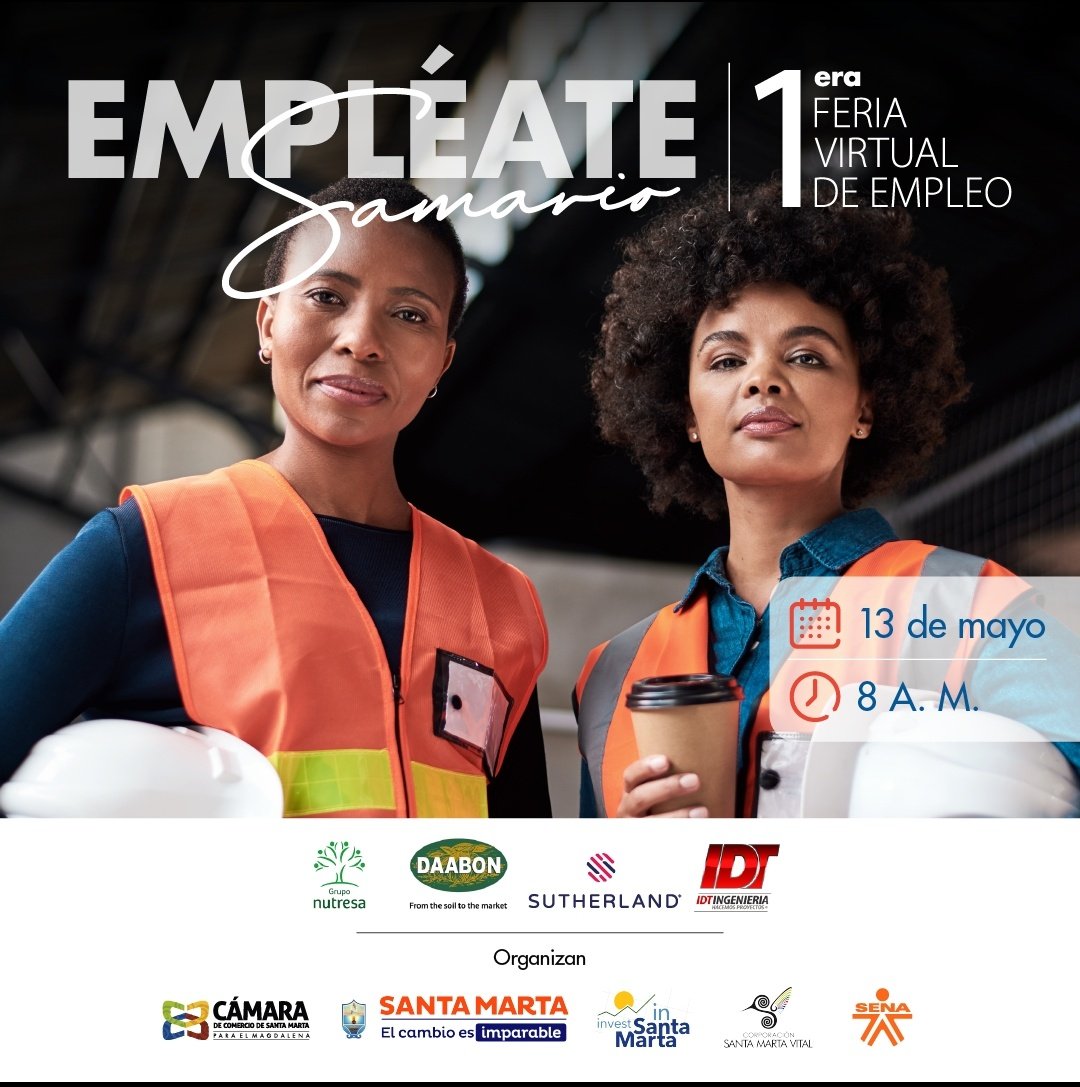 🗣️#EmpléateSamario |Con aliados como la <a href="/DesarrolloSMR/">Desarrollo_Económico</a> y <a href="/sena_magdalena/">SENA Magdalena</a>; llega la Primera Feria ‘Empléate Samario’, una iniciativa de <a href="/CamComercioSM/">Cámara de Comercio de Santa Marta</a>, @InvestinSantaMa y @SantaMartaVital donde participarán 4 grandes empresas con grandes proyectos u ofertas de empleo formal (hilo)