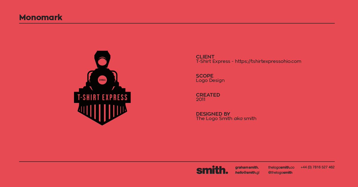 smithographic's tweet photo. From the Smith.™ Monomark Archive
→ https://t.co/aqQlR5hCfc
—
Client: T-Shirt Express
Designed: 2011
Scope: Logo Design
—
Twitter Portfolio of #LogoDesigns #LogoMarks #BrandMarks #TypeMarks #WordMarks #Emblems #Symbols & #Icons
—
#Logos #LogoDesigner #Logomaker #Logo #branding https://t.co/QdnEmiGvrT