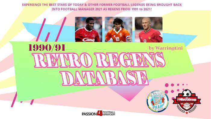Passion4FM's tweet image. Re-write history or turn back time to the lovely 90s with @Warringtini #FM21 Retro regen Database.

Start in England 1990/91 and see former legends and current stars recreated in @FootballManager 

Credit: Made on @MadScientistFM #retrodatabase

passion4fm.com/football-manag…