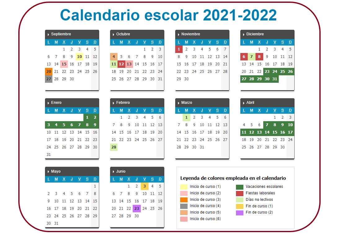 Calendario Escolar Cyl Avila