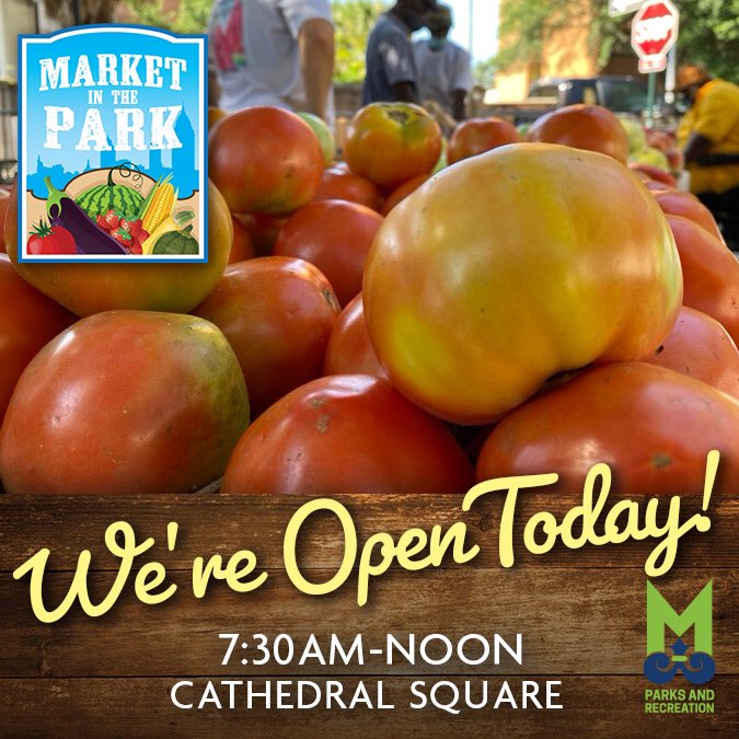 The 2021 Spring/Summer Market in the Park season has arrived! 
WE ARE OPEN! 
Head on over to Cathedral Square and shop for local produce, fresh seafood, baked goods, jams/jellies, locally-sourced honey, personal care items, coffee, and MORE! 
We are open today from 7:30am-noon.