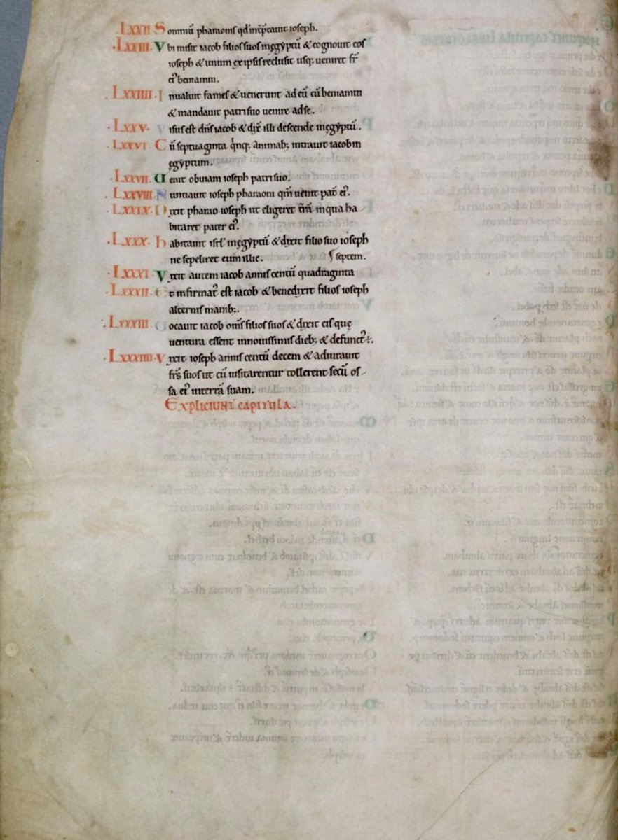 The word IN is missing but what is left is principio in coloured capitals.  #MS003TheDoverBibleCambridge, Corpus Christi College, MS 003; The Dover Bible, Volume I; 12th century; ff.2v, 3r  @ParkerLibCCCC