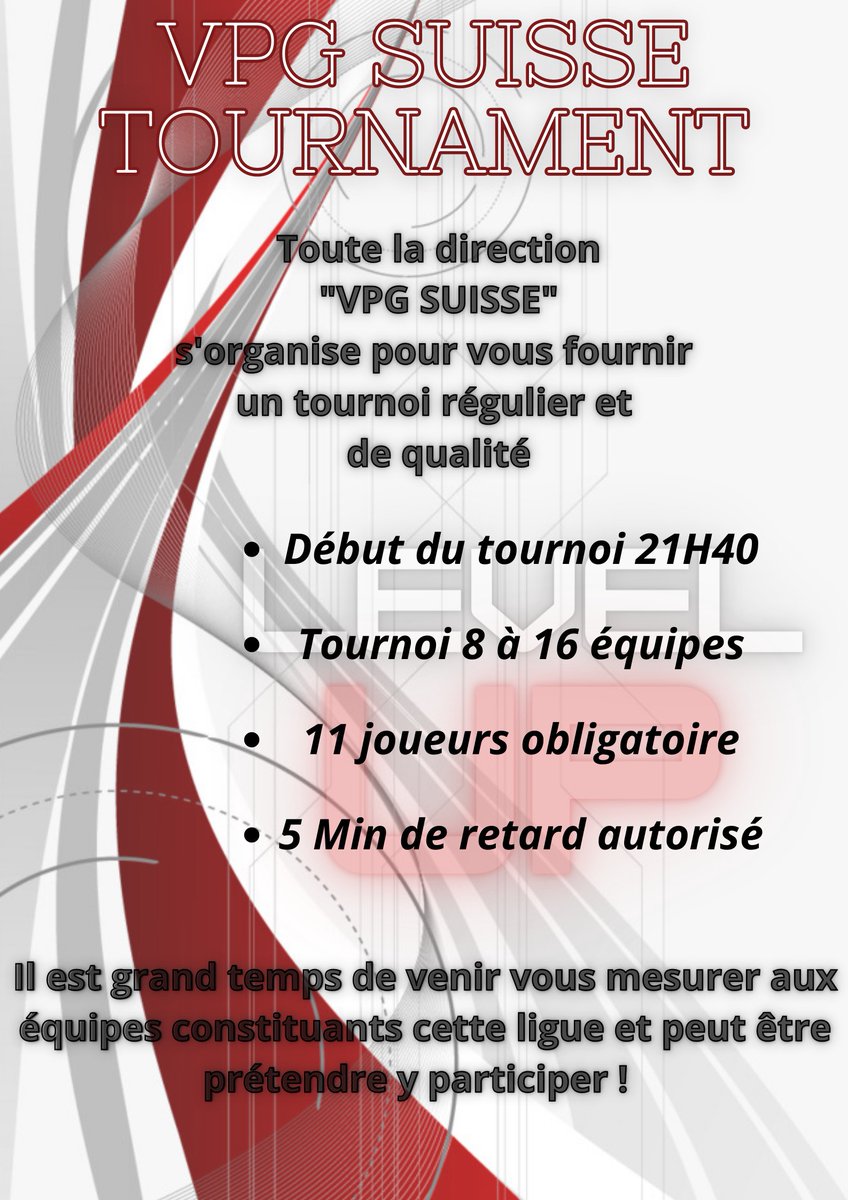 Nouvelle, Ambitieuse, sérieuse et avec du Niveau ! 

Nombreuses sont les équipes qui restent dans leur soif de compétition ! 

Il est grand temps de franchir le pas et de commencer...
Trêve de bavardage... Tout ce passe ici 

discord.gg/v54kP82A