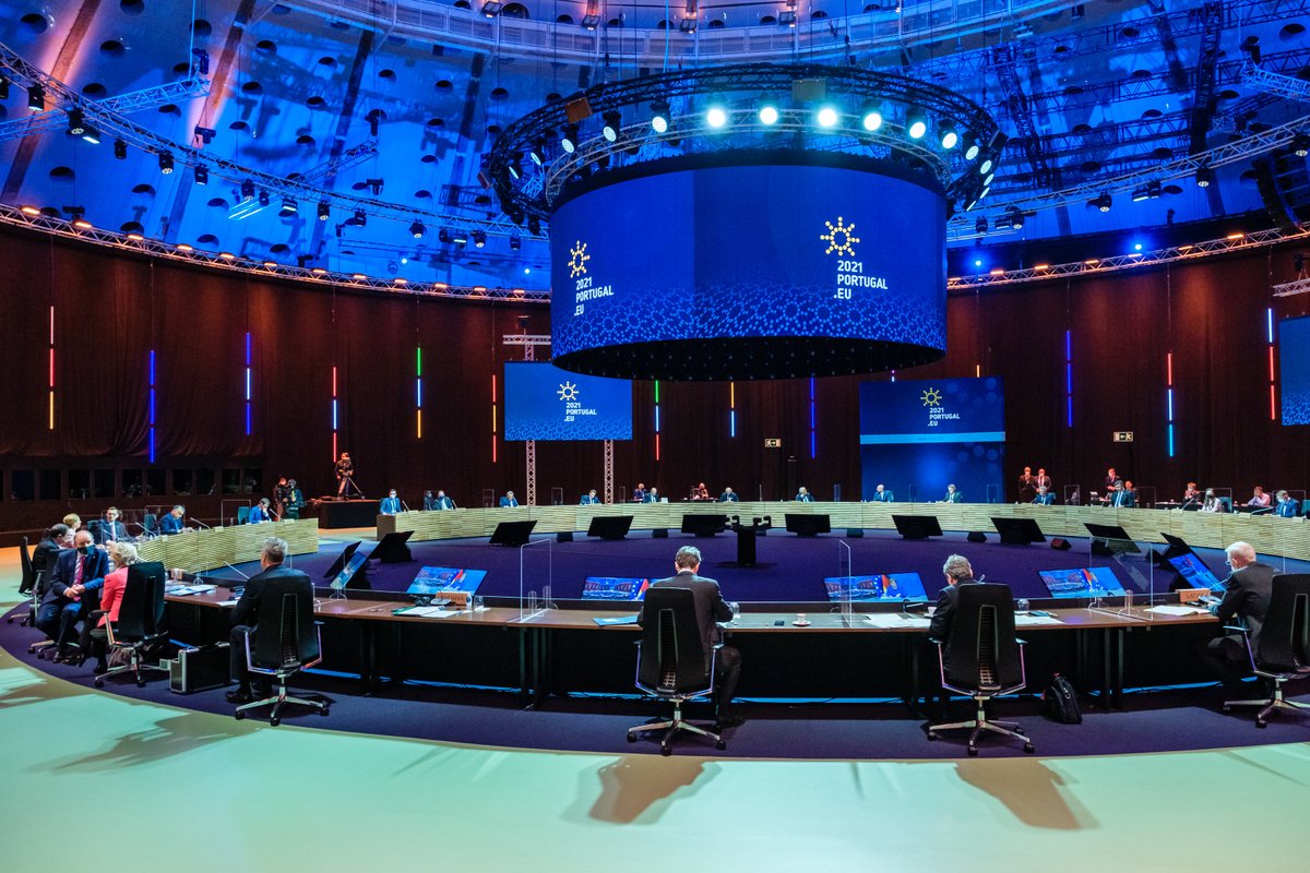 RPPortugalUE's tweet photo. Today's informal Council discussed the implementation of the European Pillar of Social Rights at the EU and national level. Member States also exchanged views on how to support young people affected by the COVID-19 crisis.

#EUSocialSummit21 #EUCO https://t.co/YKruVksMMi