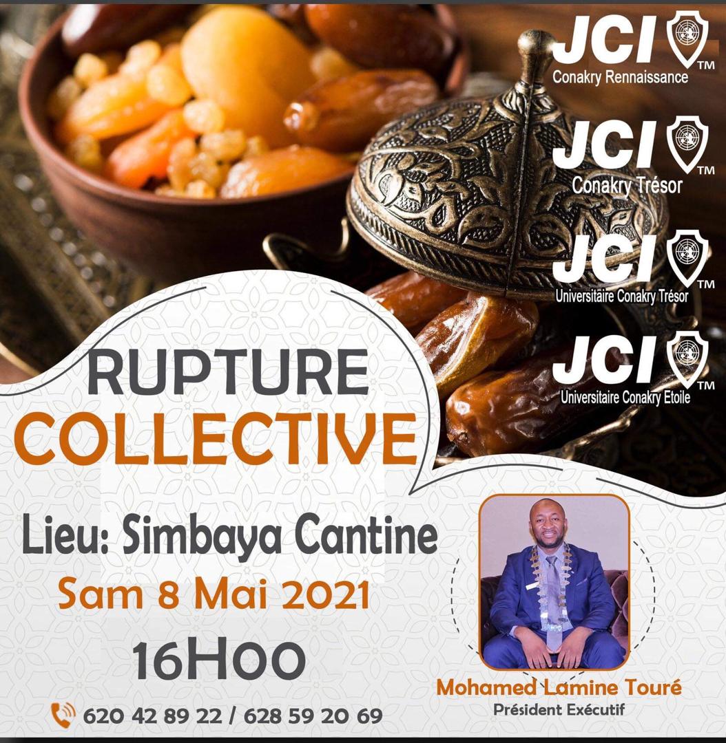 À l'occasion du mois saint de Ramadan,nous organisons en synergie avec quelques Organisations Locales Membres soeurs,une #Rupture_collective à  Simenbossia ce soir.

Venez partager ces instants de bonheur avec nous.

#Ramadan_Karim

<a href="/iamDKFR/">Salématou SAKO</a> <a href="/EngageesLa/">Femmes Engagées pour la Salubrité</a> <a href="/GuineeGDD/">GDD</a> <a href="/224TwiitterUp/">#224TwiitterUp Officiel</a>