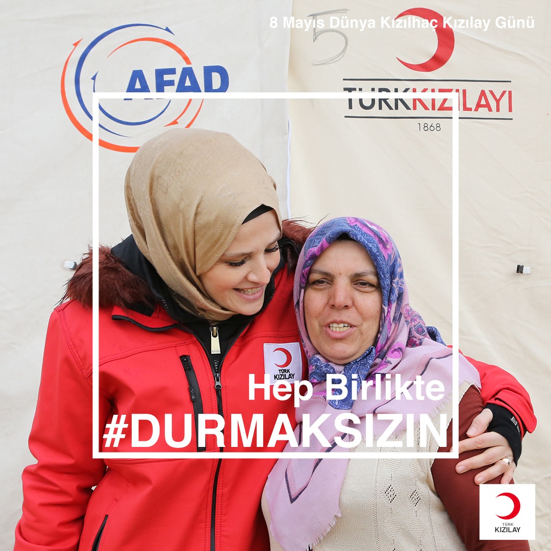 Hep birlikte #Durmaksızın!

Dert dinlemek, derman olmak için hep yanınızdayız.

8 Mayıs Dünya Kızılhaç Kızılay Günü kutlu olsun. #RedCrescentDay #KızılayGünü