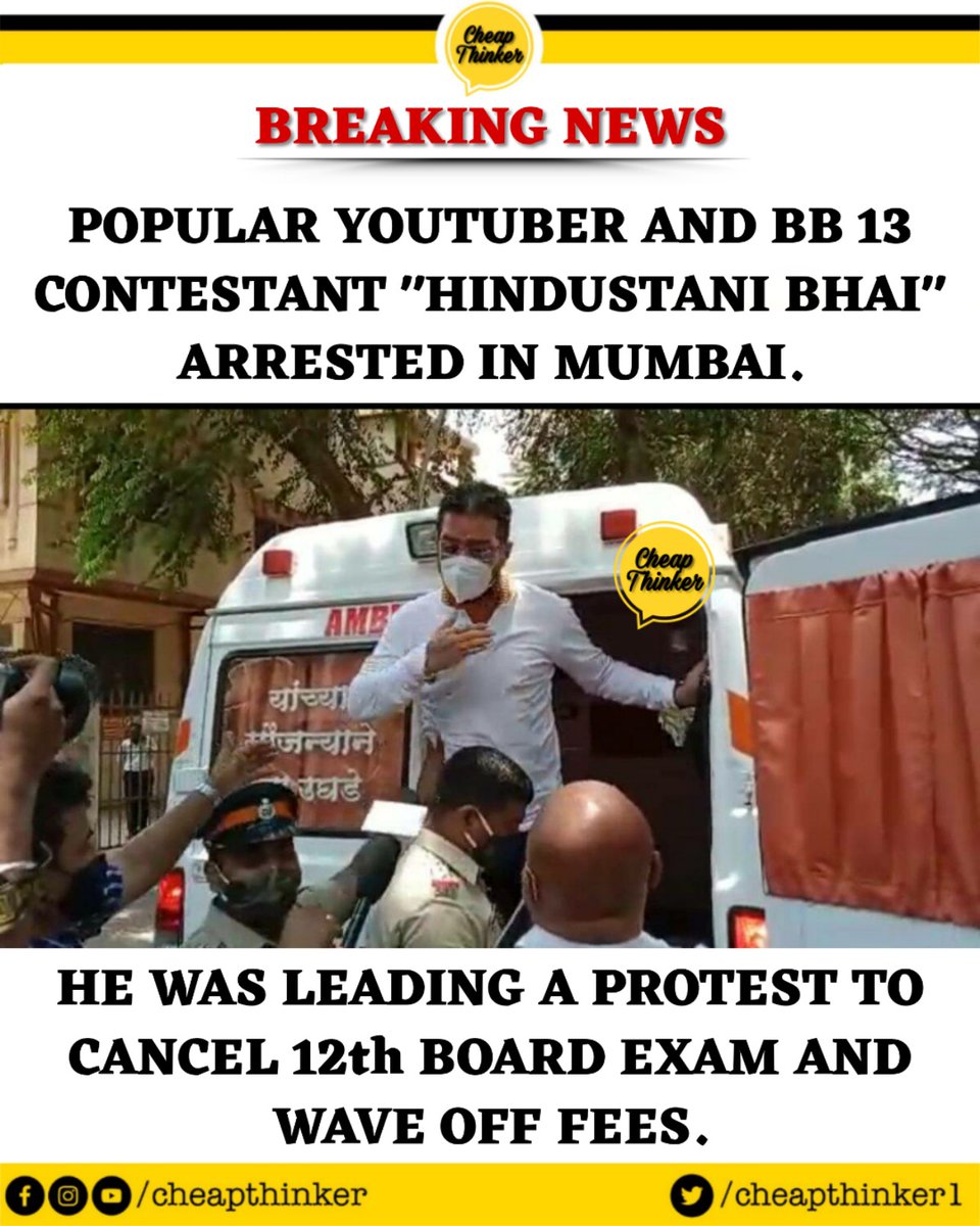 Cheapthinker1's tweet photo. #hindustanibhau was thinking Plan B. 
#Mumbai Police Arrested. 
#MumbaiPolice https://t.co/bItH7WfFW2