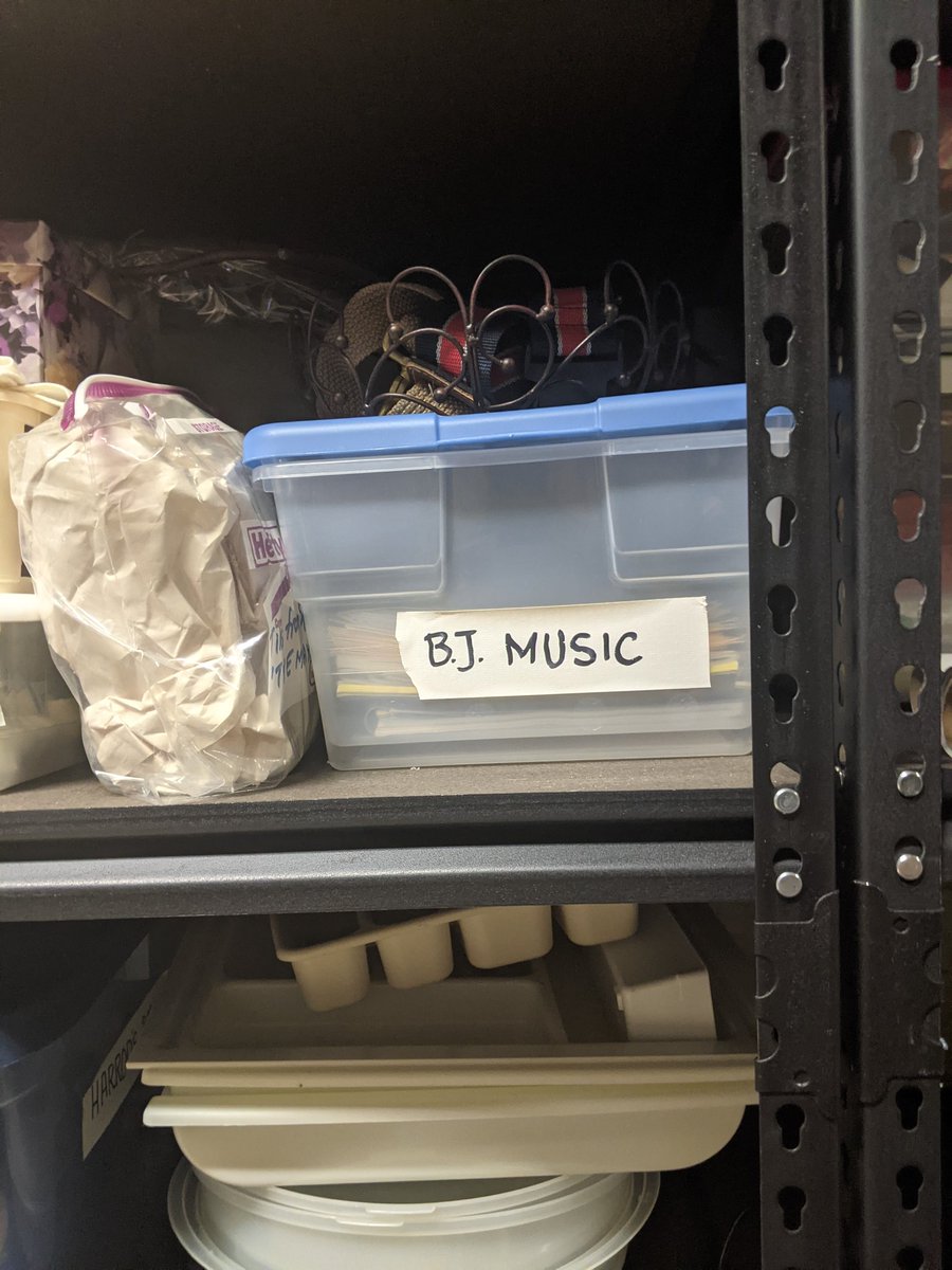 B.J. Music. Okay so my initials are B.J. and I have gone by those initials for 30 years. That said, without context, this is a very disquieting label for a box of sheet music.