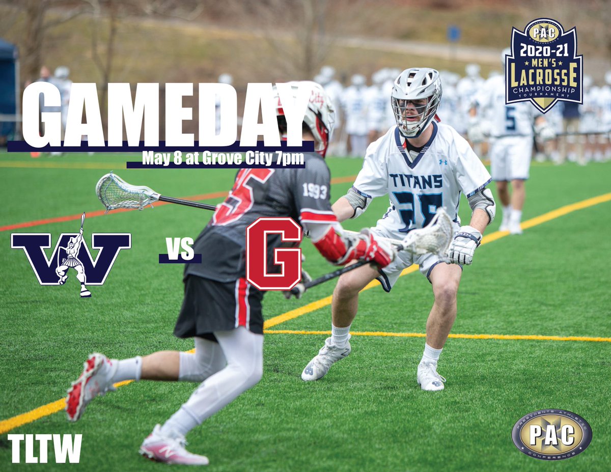 WestminsterLax's tweet photo. PAC Championship Game Day on the road at Grove City. We wanted this, we expected this, now we have to earn it. Road 🐶 🐶’s run faster! #WePlayInMay #🚾 #TLTW https://t.co/2y4d02exrE