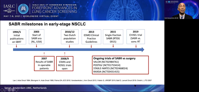 IASLC's tweet photo. In Dr. Suresh Senan’s presentation, he discusses the international current data for #SBRT/#SABR for screening-detected lung cancers. Watch Dr. Senan’s presentation in the on-demand tab in the platform:  https://t.co/unPLGrCcID 
#CTSS21 @IASLC https://t.co/2vrqfQUvB2