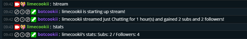 limecookii's tweet photo. UPDATE: installed an extra 300 IQ to figure this out but I'll be updating the !stream command so that its not just random numbers anymore, its a whole ass stream simulator mini game pretty much. Gonna add more to this. I swear there's nothing you can't do with #streamlabschatbot https://t.co/IOMKE58xwl