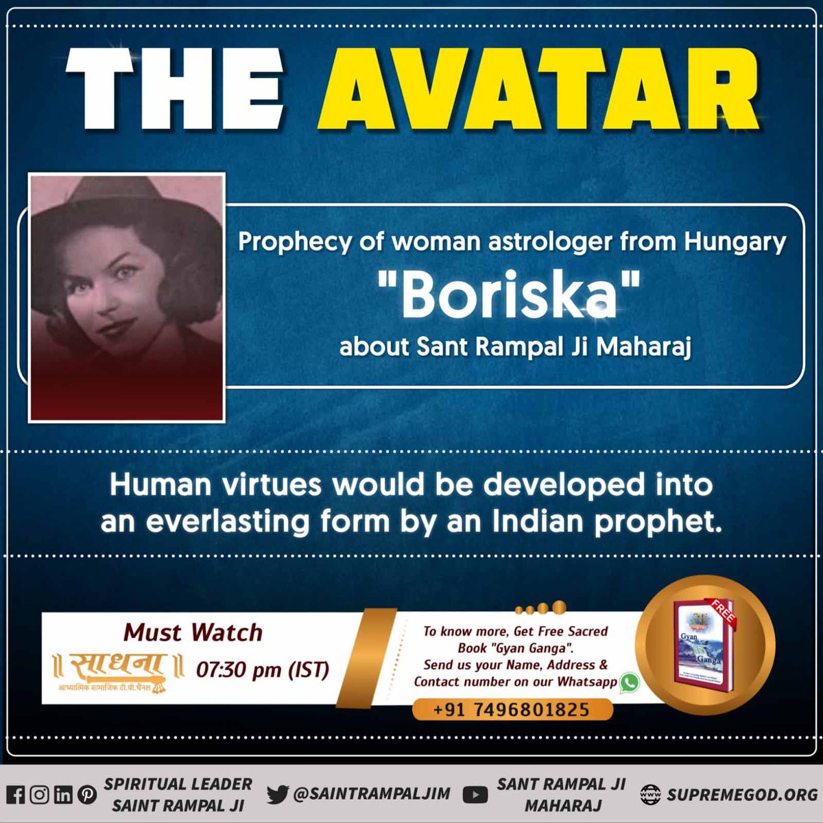 #TheGreatProphecies_Revealed
Tha final Avtar of this chaturyug is Sant Rampal Ji Maharaj. He is giving true spiritual knowledge to us. He will bring the best time for us to live in. 

JagatGuru SantRampalJi