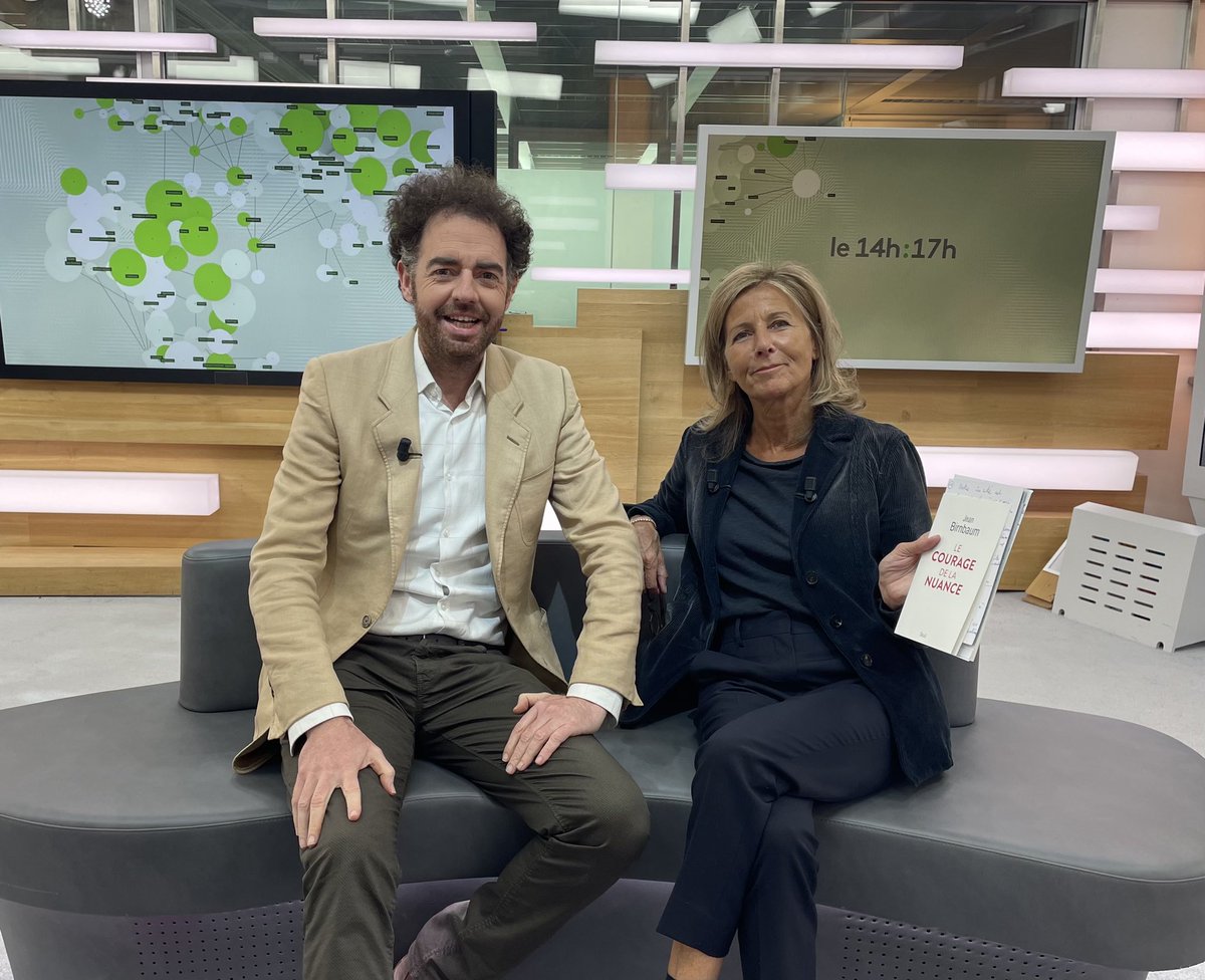 ▶️🖥💻📱@Claire_Chazal reçoit ce soir soir, dans « Soyons Claire », @JeanBirnbaum à l’occasion de la sortie de son livre 'Le Courage de la nuance'. 📍RDV ce soir à 21h sur #franceinfo canal 27 #EtToutEstPlusClair