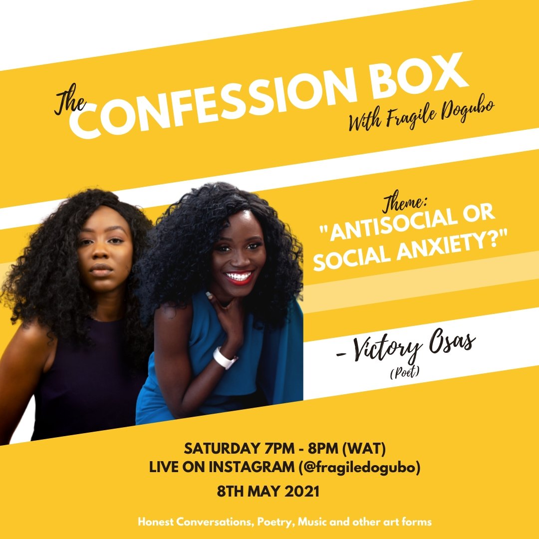 tamaradogubo's tweet photo. It's the everything for me 😍
Meet our guest for tonight's conversation: "Antisocial or Social Anxiety?" on THE Confession Box #TCB1
@OsaretinVeekhy https://t.co/mqsR4pf6zi